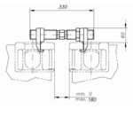 Bridge Fitting 330 mm aus Stahl zur horizontalen Containerverbindung – Ansicht 2