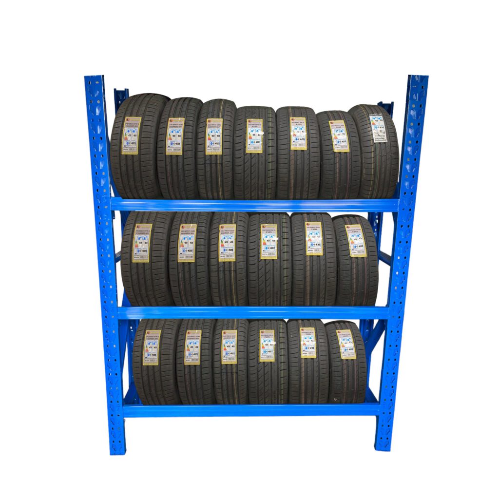 Reifenregal mit drei Ebenen und flexiblem Stecksystem – Ansicht 2